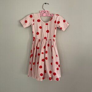 ALICE AND AMES Short Sleeve Ballet Dress in Blush Dot (4T)